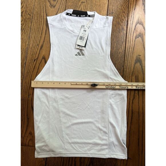 Adidas Men's White Heat.RDY Training Tank Top | Sleeveless Workout Shirt NWT XS - Picture 5 of 6